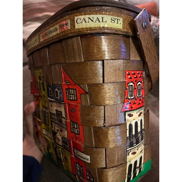 Boho Basket Purse, Vintage Nan Caro Design, Signed by J Hussey of Metairie, LA - Picture 6 of 16